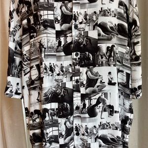 Balenciaga / black and white fitness print shirt 2019 spring/summer collection